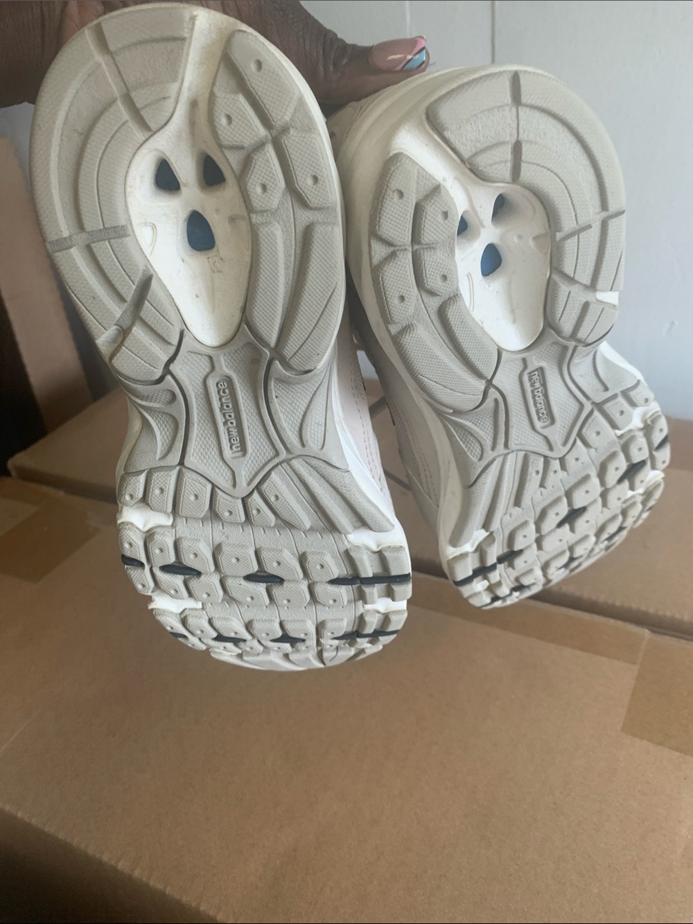 New Balance White and Gray Walking Sneakers - Picture 5 of 7